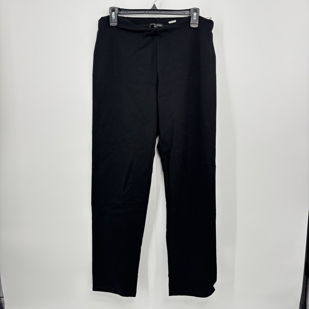 Eileen Fisher Black Pants Pull On Elastic Waist Women's Size Medium Work Career
